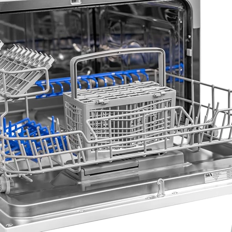 6 Place Table Top Dishwasher | SIA TTD6W | Compact White - Image 9