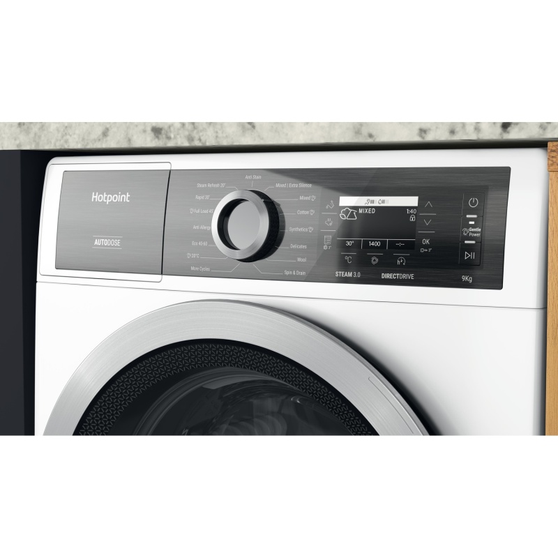 9KG GentlePower Washing Machine | Hotpoint H8W946WBUK | A-Rated White - Image 27