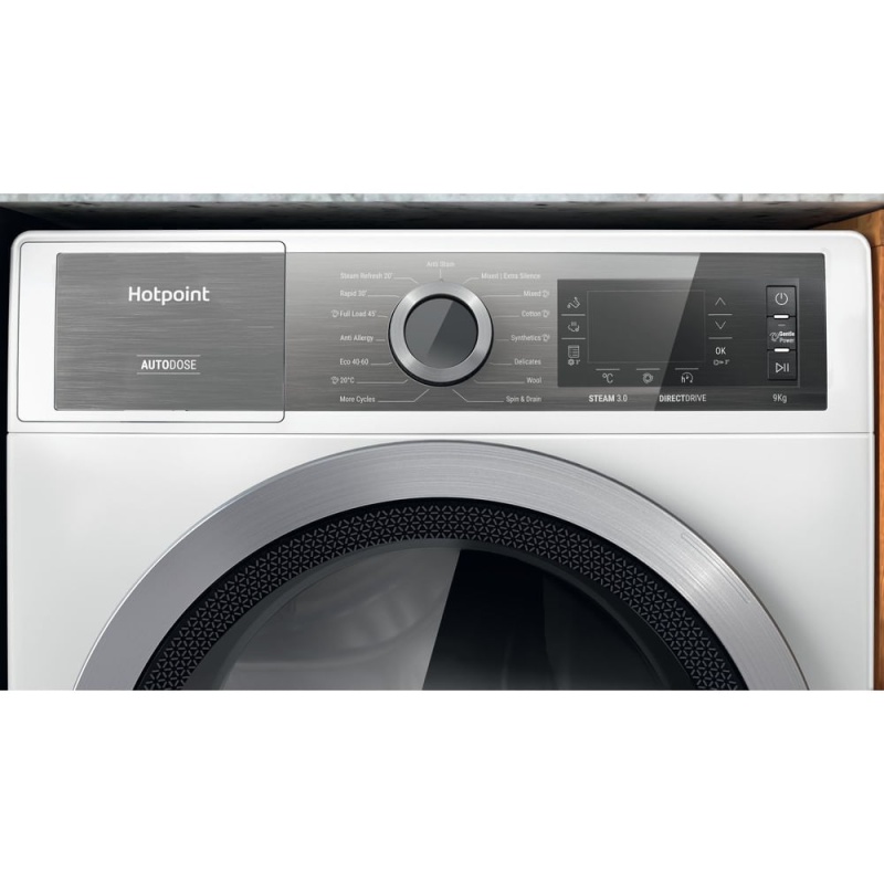9KG GentlePower Washing Machine | Hotpoint H8W946WBUK | A-Rated White - Image 13