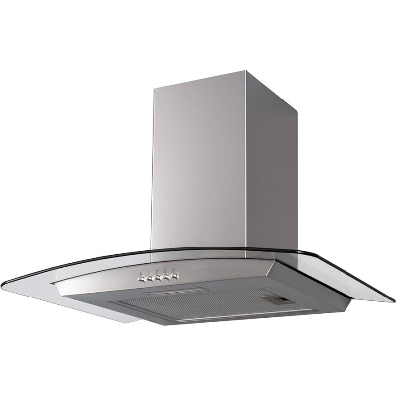 70cm Curved Glass Chimney Hood | SIA CGH70 | 400m³/h Extraction