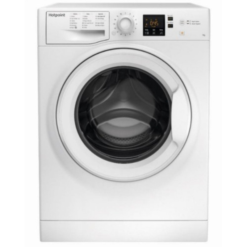 7KG 1400 Spin Washing Machine | Hotpoint NSWF743U W UK | Anti-Stain White