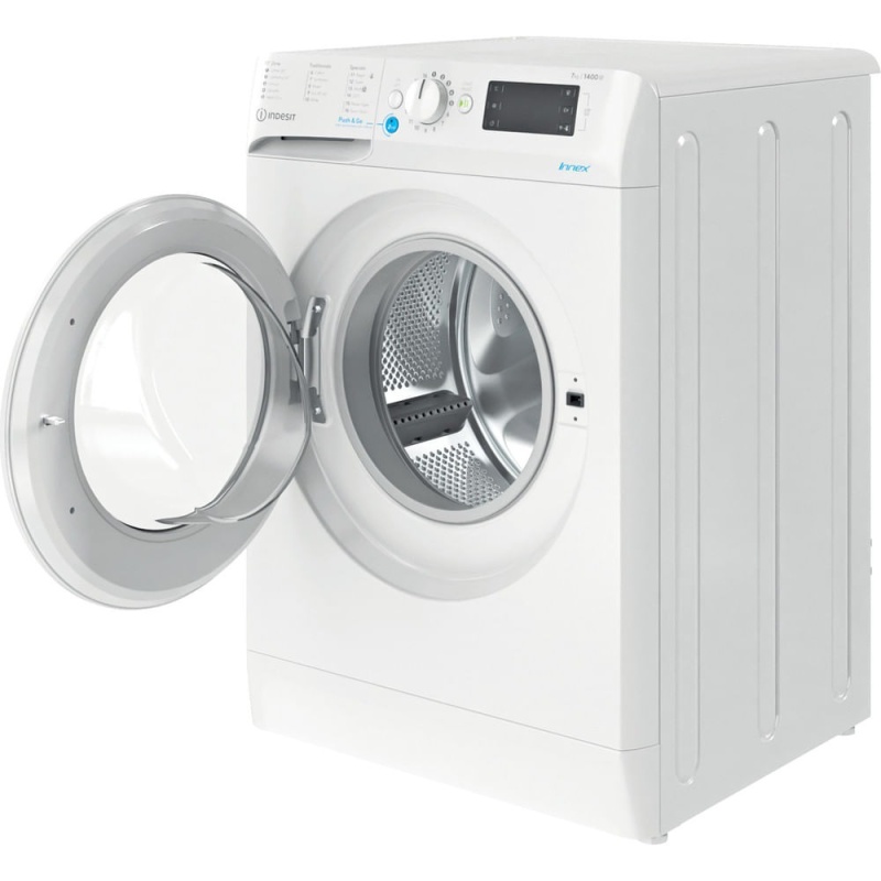 7KG 1400 Spin Washing Machine | Indesit BWE71452WUKN | Push&Go White