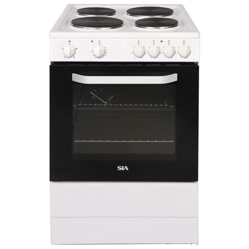 60cm Single Cavity Electric Cooker | SIA ESCA61W | Solid Plate White