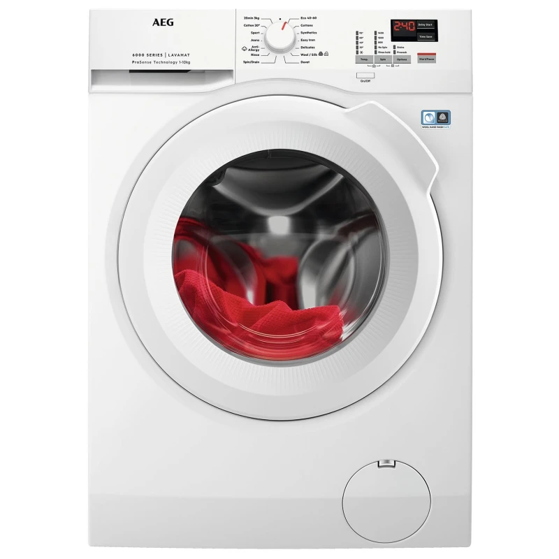 10KG 1400 Spin Washing Machine | AEG L6FBK141B | ProSense White
