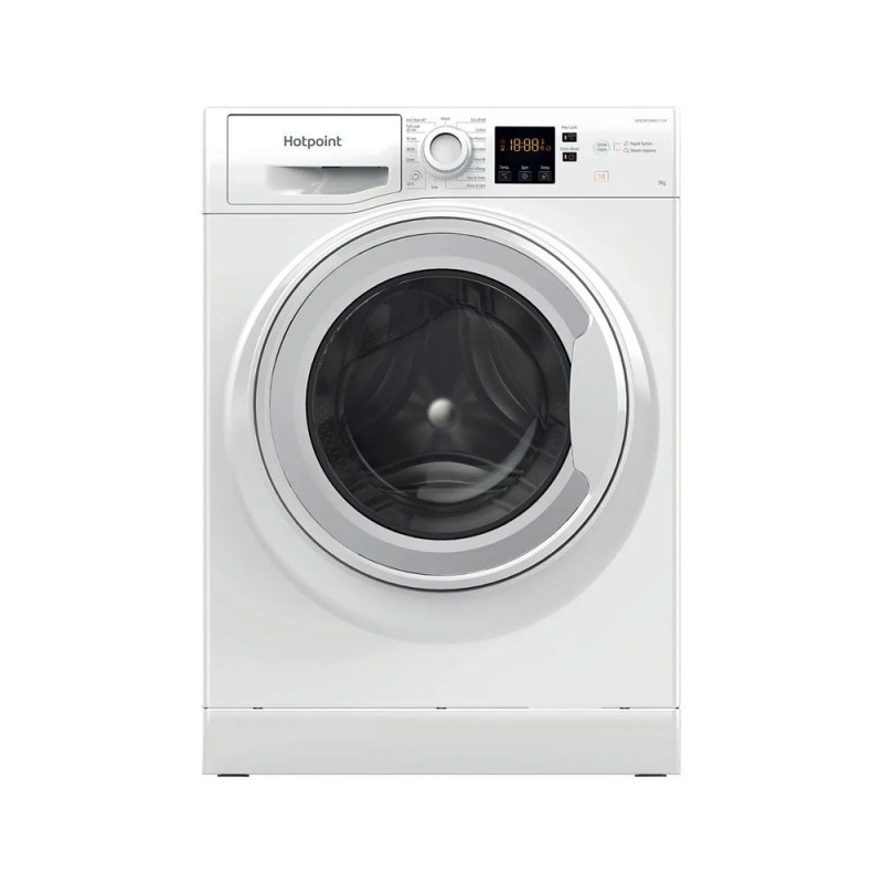 7KG 1400 Spin Washing Machine | Hotpoint NSWF7469WUK | Anti-Stain White