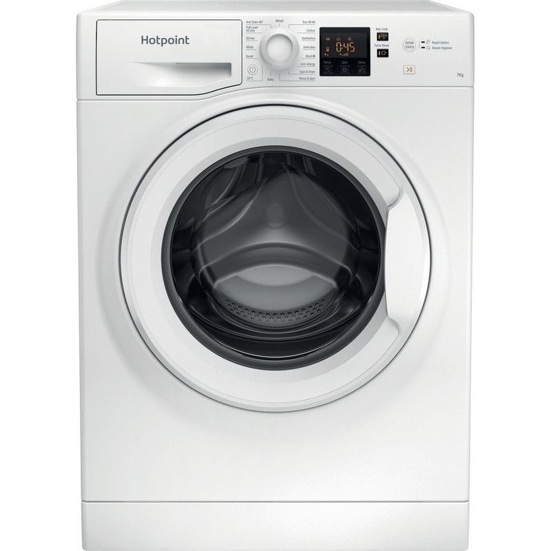 7KG 1400 Spin Washing Machine | Hotpoint NSWR743WKUK | Anti-Stain White