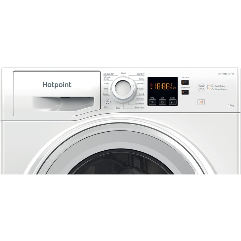 11KG 1400 Spin Washing Machine | Hotpoint NSWM 1146 WUK | Anti-Stain White - Image 8