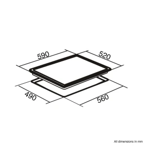 60cm Induction Hob | SIA INDH60BL | 4 Zone Touch Control - Image 4