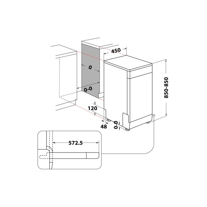45cm Slimline Dishwasher | Whirlpool WF9E2B19XUK | 9 Place Settings SS - Image 26