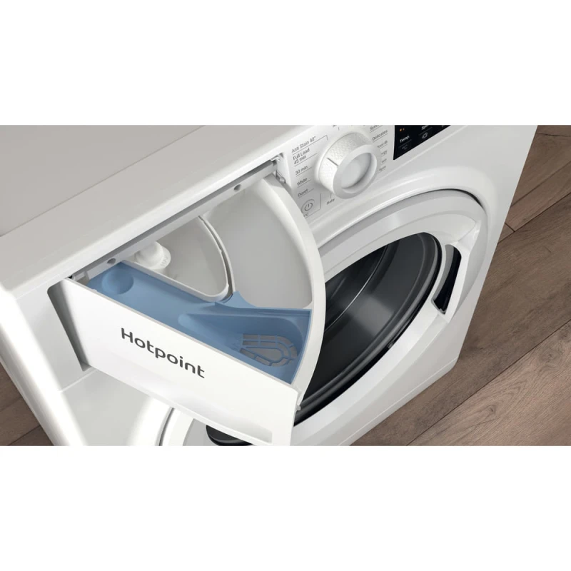 9KG Anti-Stain Washing Machine | Hotpoint NSWM946WUK | A-Rated White - Image 3