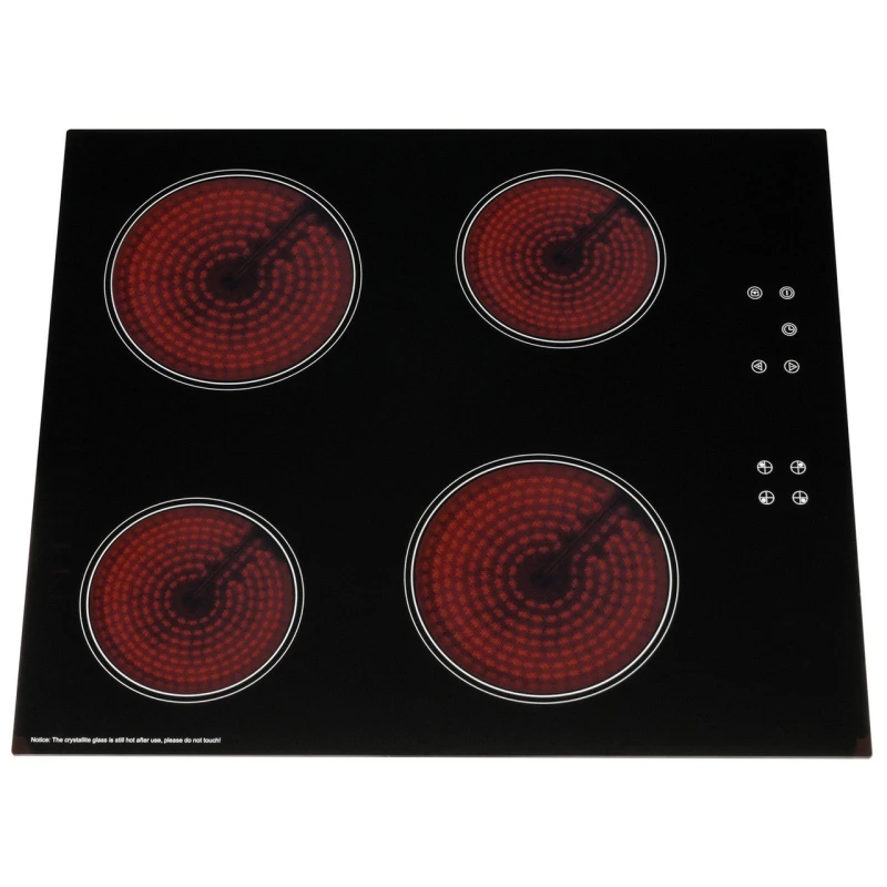 60cm 4 Zone Ceramic Hob | SIA CERH60BL | Touch Control Black - Image 3