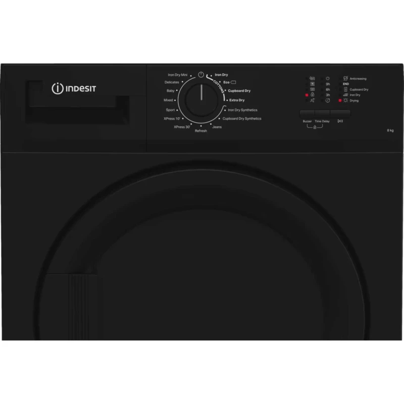 Indesit 8kg Condenser Tumble Dryer, Sensor Dry, Black - Image 4