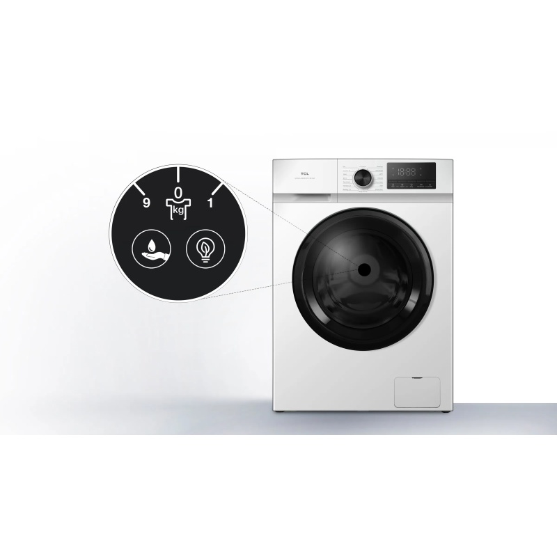 8kg 1400rpm Freestanding Washing Machine | TCL FF0824WA5UK | Steam Wash White - Image 9