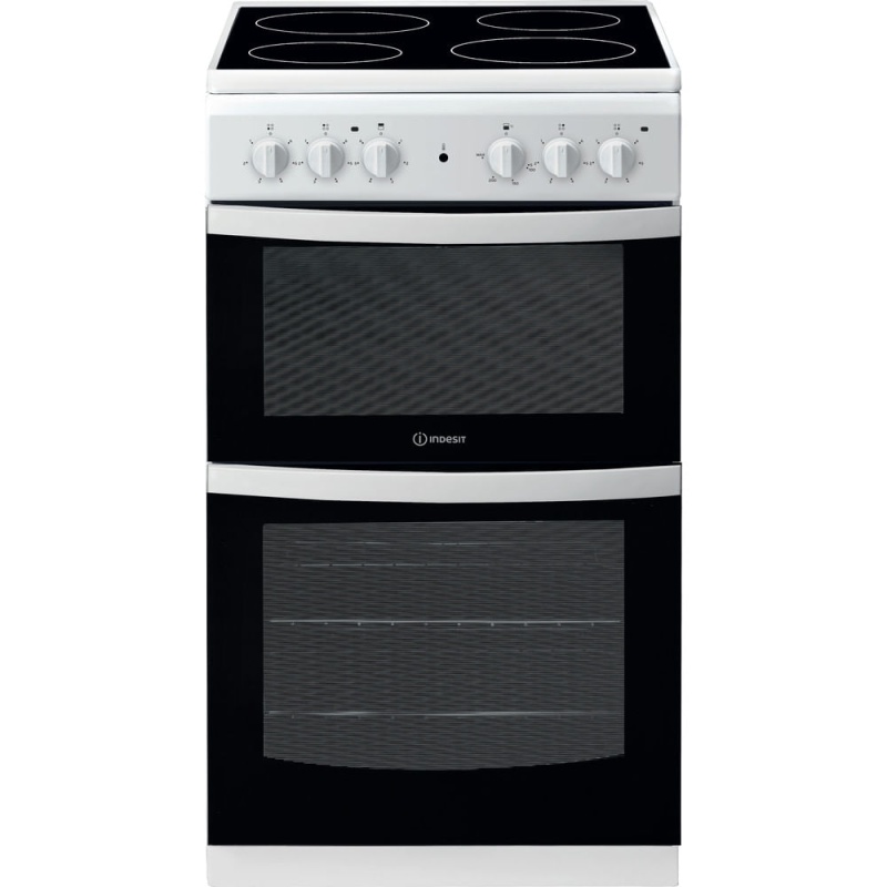 62L+33L Freestanding Electric Cooker | Indesit ID5V92KMW/UK | Ceramic Hob White - Image 8