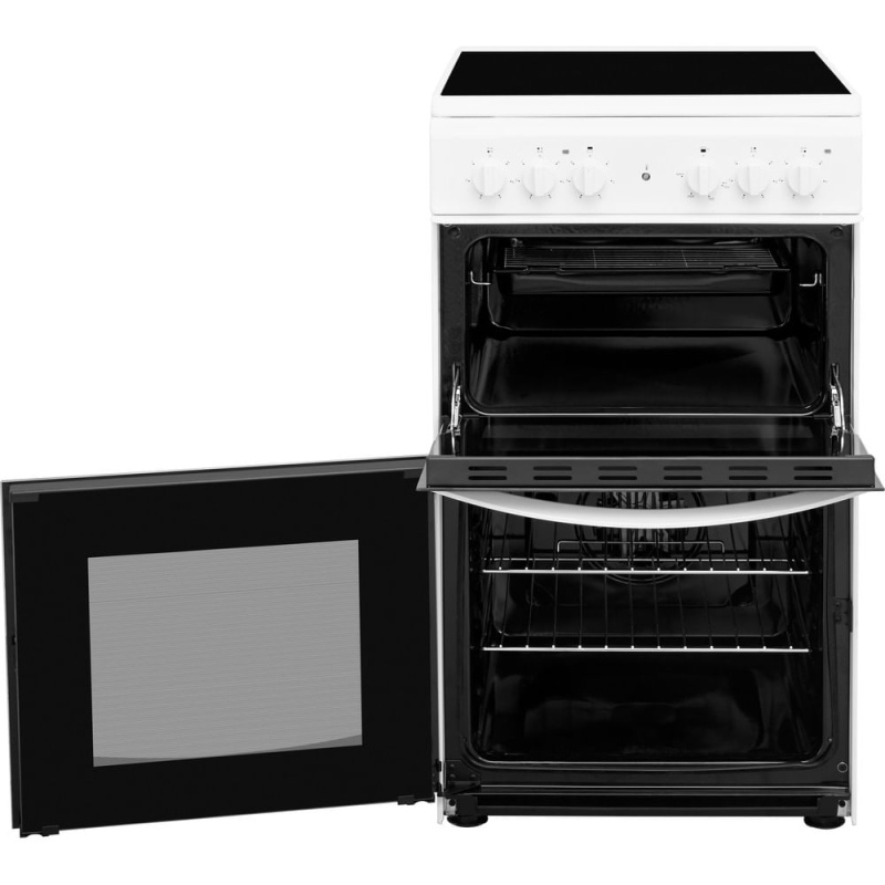 62L+33L Freestanding Electric Cooker | Indesit ID5V92KMW/UK | Ceramic Hob White - Image 9