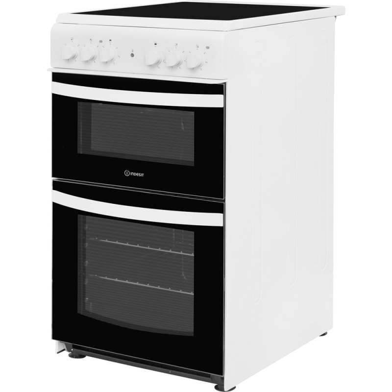 62L+33L Freestanding Electric Cooker | Indesit ID5V92KMW/UK | Ceramic Hob White - Image 7